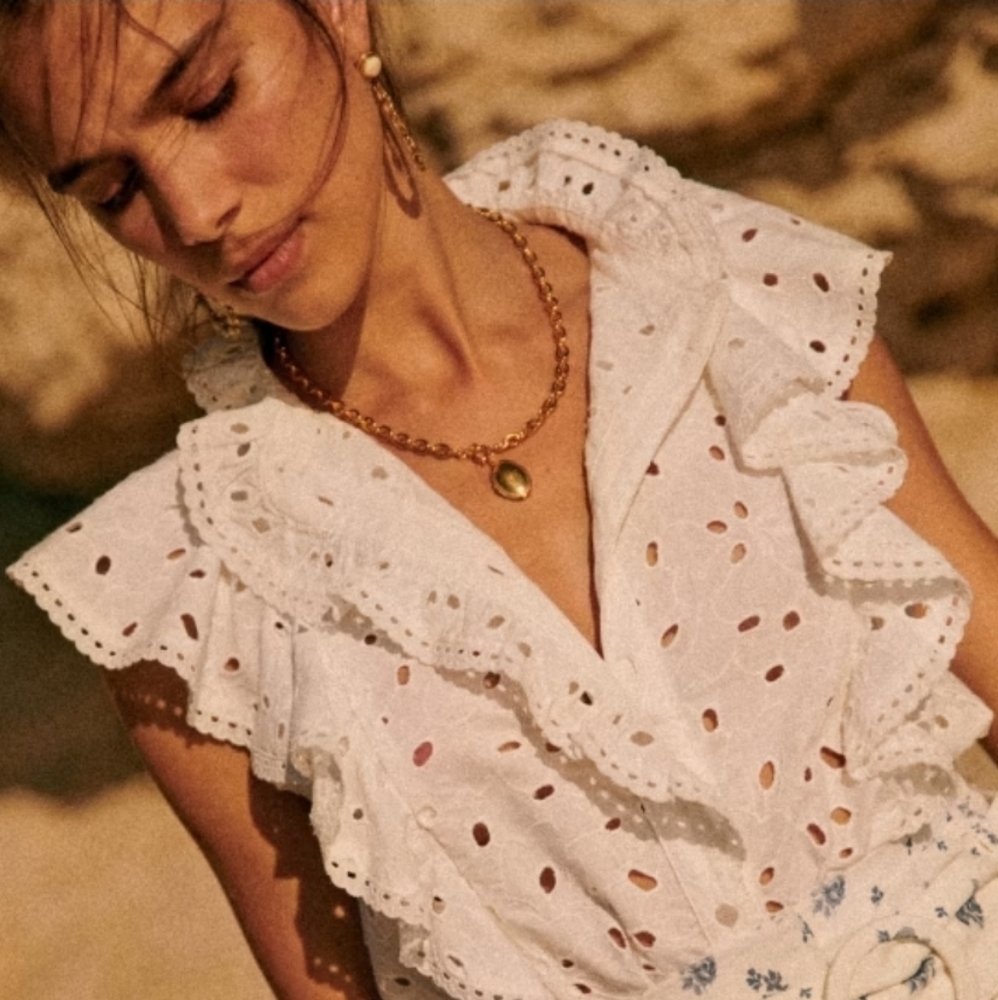 Sezane Chiara Shirt Écru. - Size 36